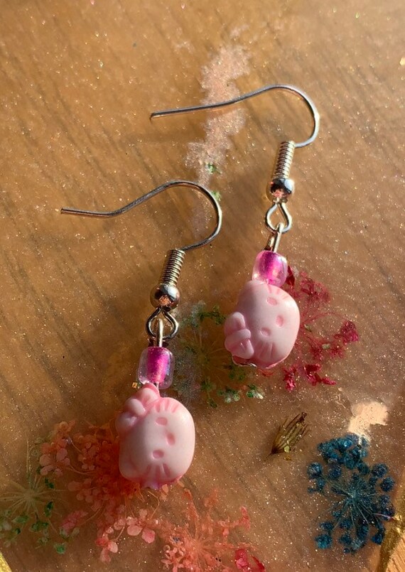 Hello Kitty Indie Earrings Etsy Hello Kitty Indie Earrings Etsy