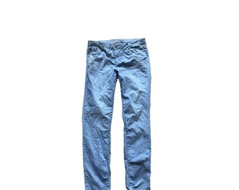 Vtg Talbots Jeans Distressed Straight Leg Womens Size 31 Blue Striped Casual