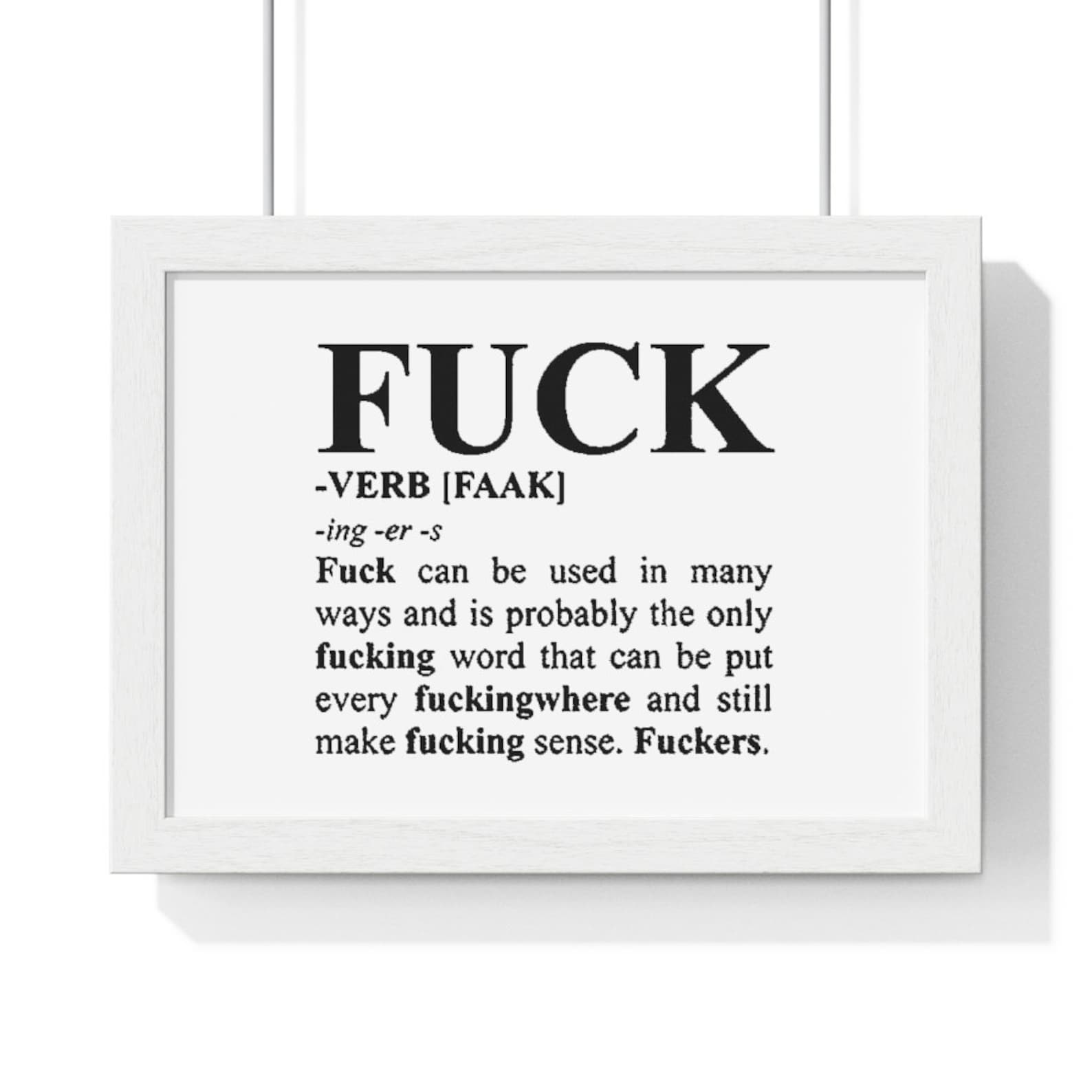 F Word Expletive Grammar Definition Premium Framed Horizontal Etsy f-word-expletive-grammar-definition-premium-framed-horizontal-etsy