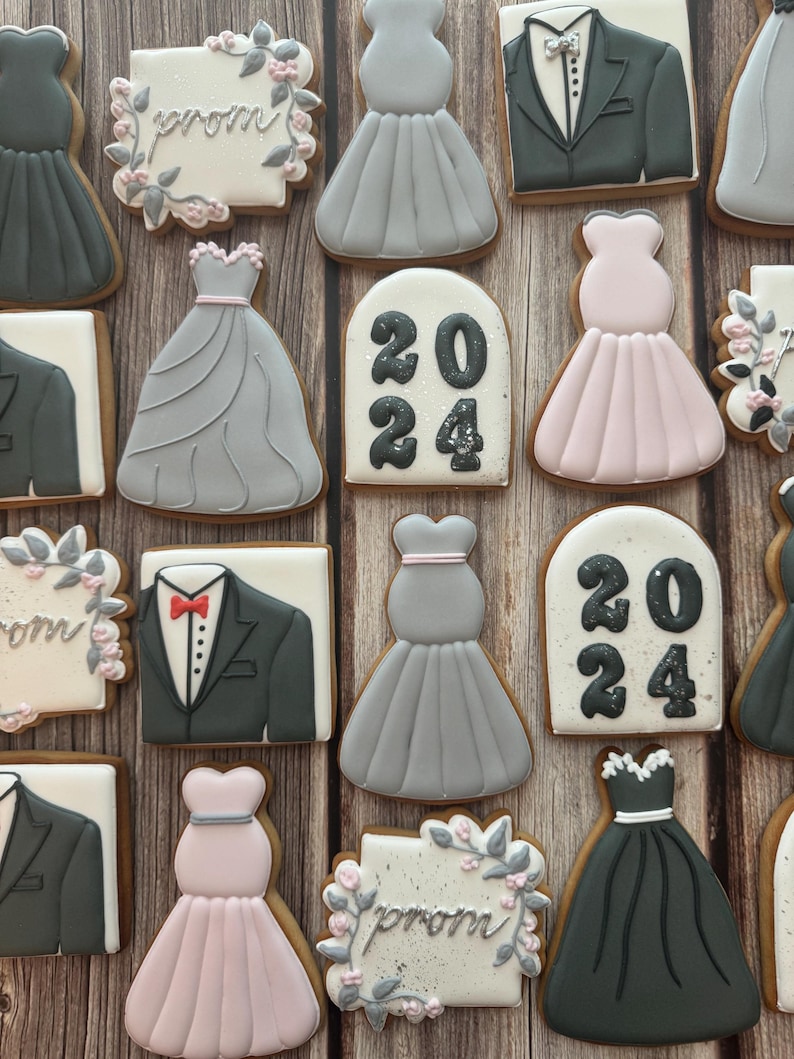 Prom Custom Snacks Prom Night Decorated Cookies: Dress & Tuxedo Sugar Cookies (set of 12 ...