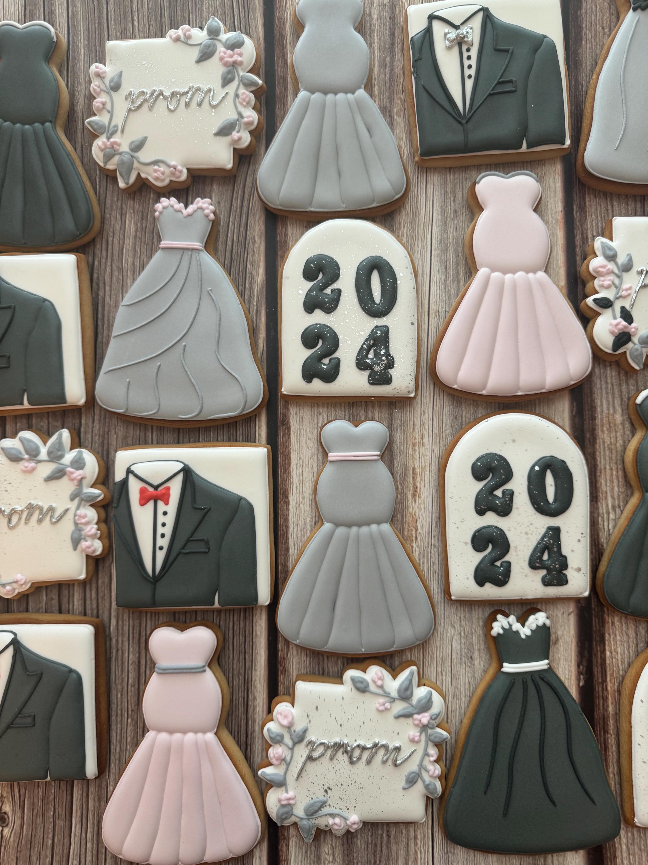 Prom Night Decorated Cookies: Dress & Tuxedo Sugar Cookies (set of 12 ...
