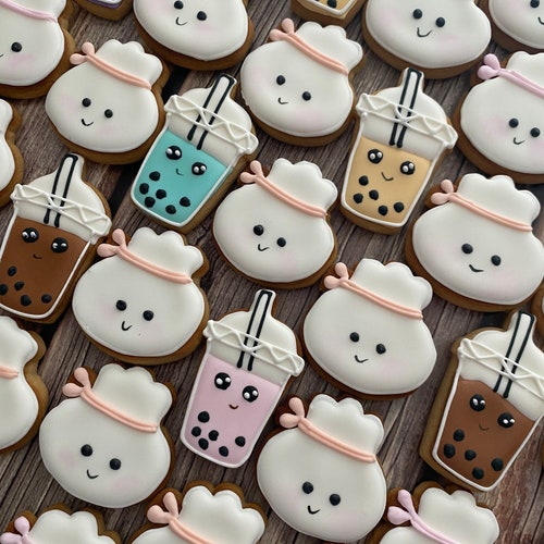 Dumpling and Boba Tea Mini Cookies Etsy