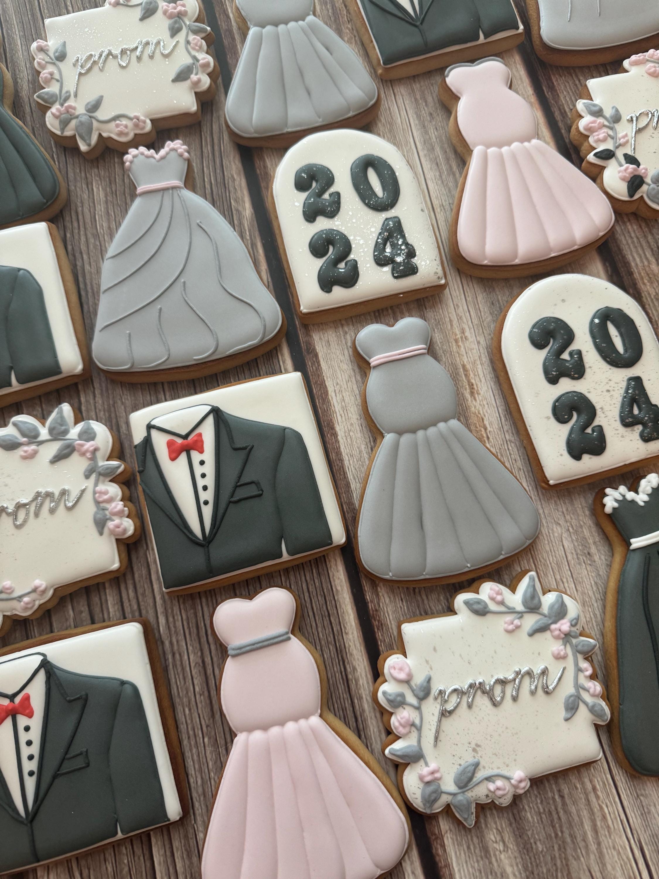 Prom Night Decorated Cookies: Dress & Tuxedo Sugar Cookies (set of 12 ...