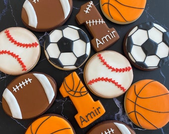 Baseball ball, Basketball ball, Soccer ball, Sport cookies