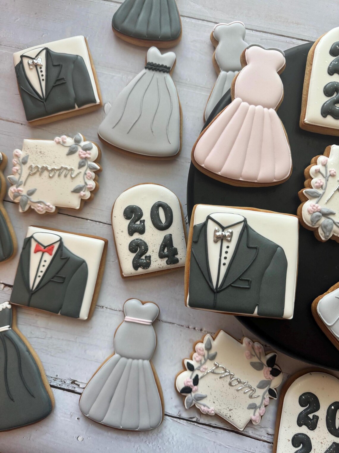 Prom Night Decorated Cookies: Dress & Tuxedo Sugar Cookies (set of 12 ...