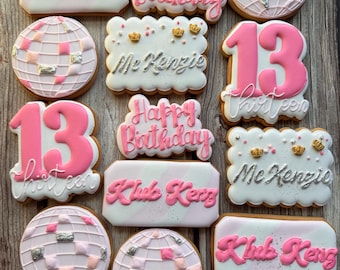 Teenager Cookies, Disco Birthday Cookies