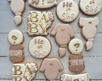Gender reveal party cookies