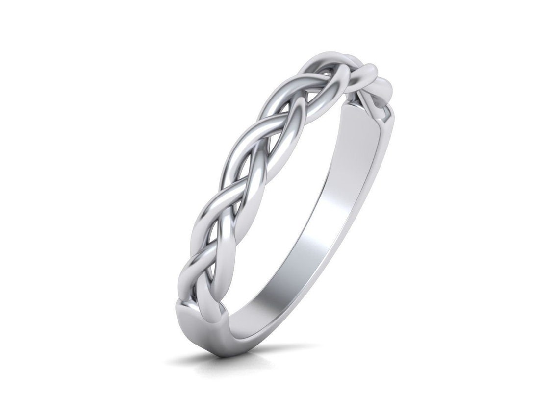 Braided Wedding Band Twisted Ring Twisted Wedding Band Etsy
