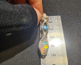 Sweet and colorful mini pendant Opal and Labradorite