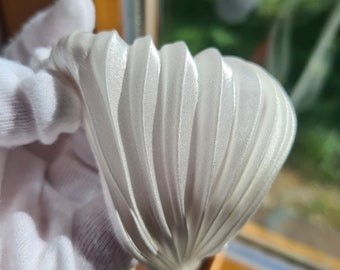 Pure White shibori silk soft shiny ribbon N7