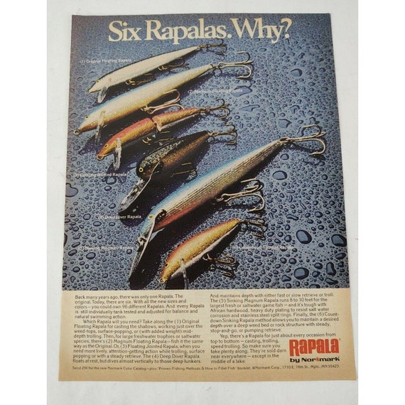 1975 Rapala Fishing Lure Magazine Original Print Ad Advertisement -   Italia