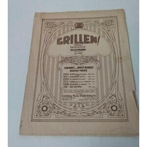 Vintage Rare 1925 Crillen Piano Sheet Music Schumann Serenades Novelties