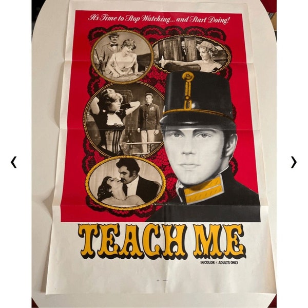 Vintage Teach Me Original Movie Poster 1974 40 X 27 Planer Adam’s Schuberth