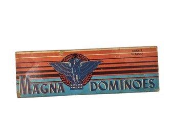 Magna Dominoes Vintage Complete Set Double Six Milton Bradley