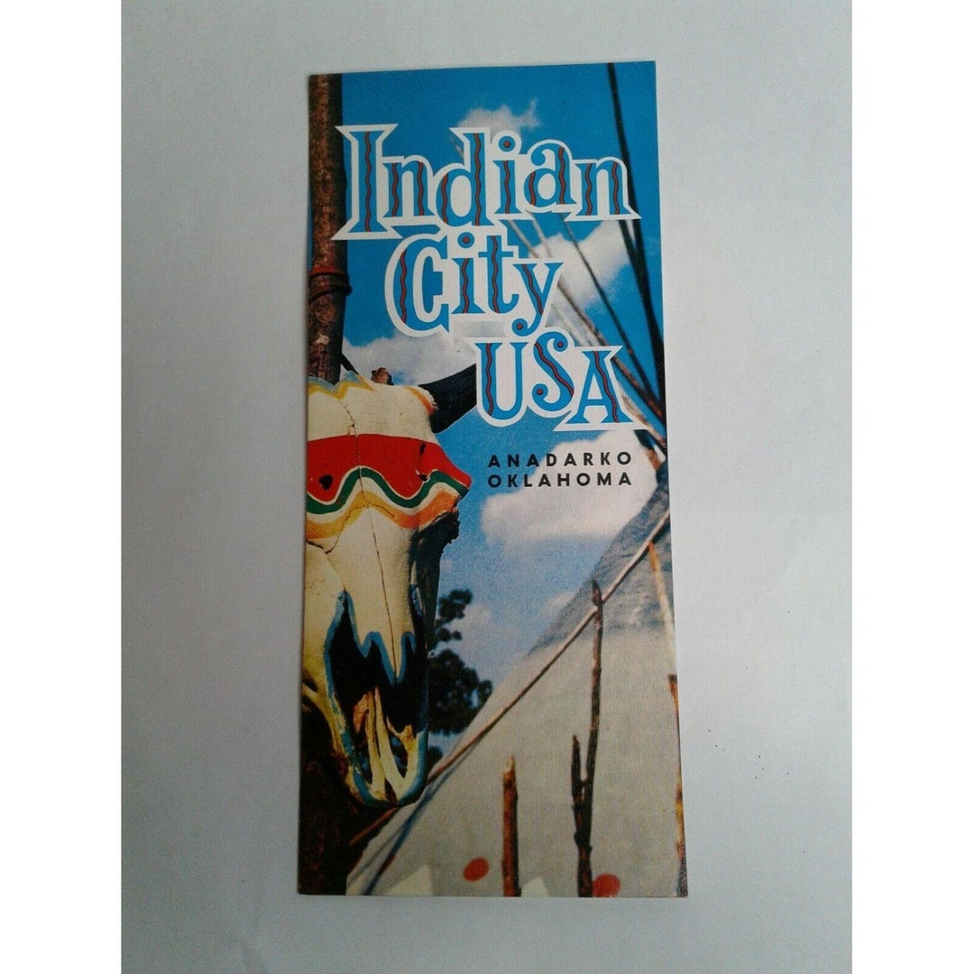 Vintage 1960s Indian City USA Anadarko Oklahoma Travel Info Brochure