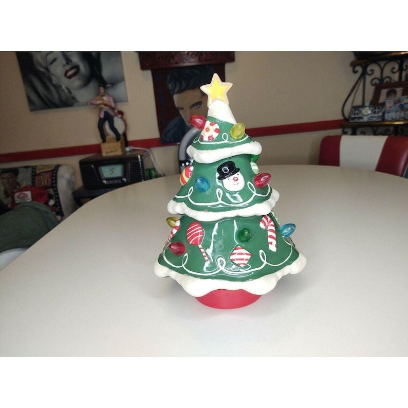 NOT Working HMK Ceramic Light Up Musical Christmas Tree Battery Operated