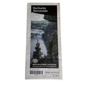 Vintage Rare Kentucky Tennessee Original AAA Map Ad Travel