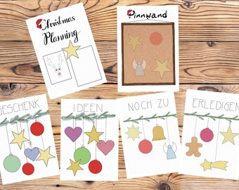 6 Printable/Digital, Christmas Planning, Christmas Planning, Bullet Journal