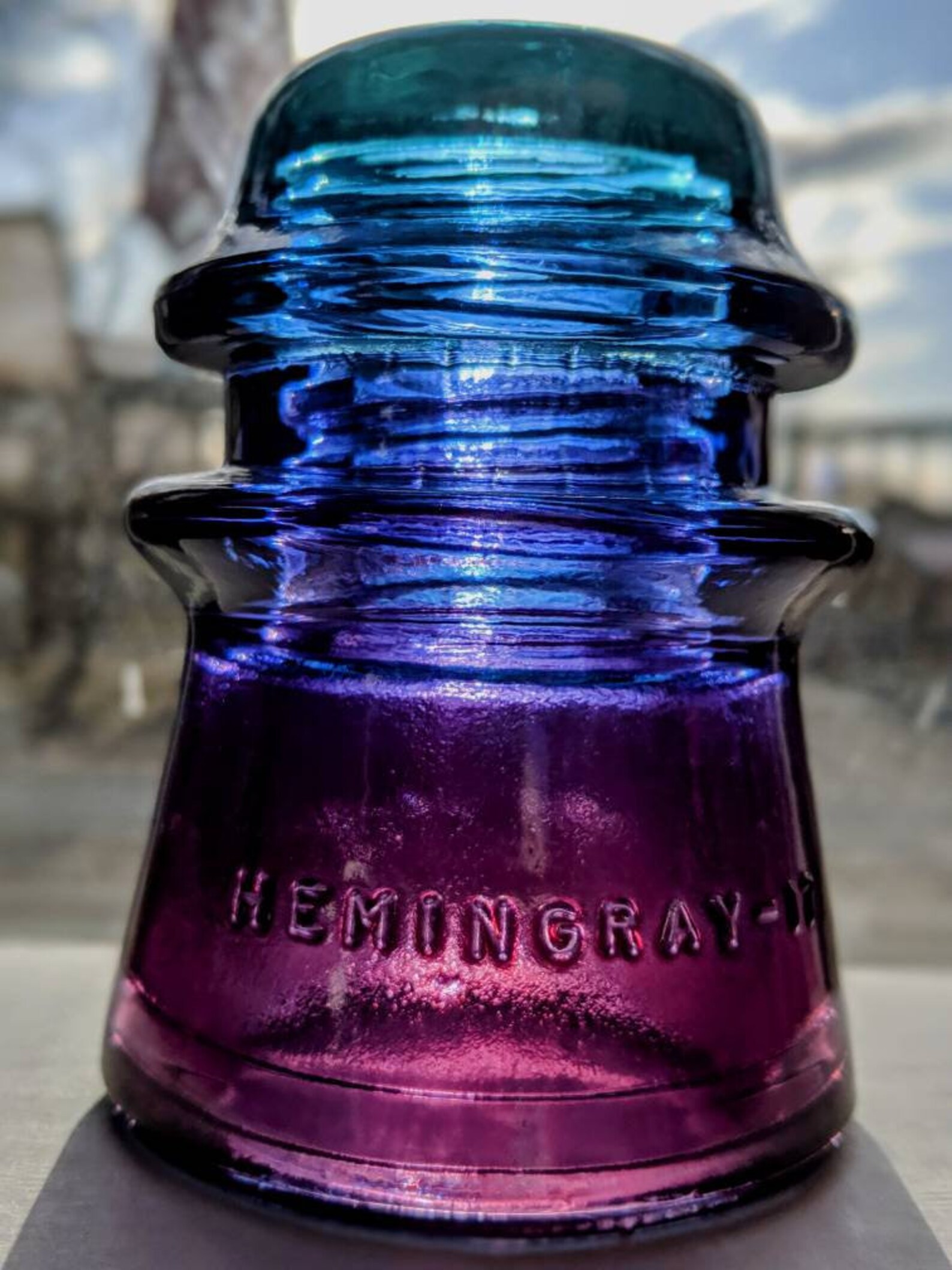 Vintage Hemingray No 17 Glass Insulator Stained Blue Purple Etsy
