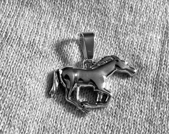 Solid 14K Horse Pendant, Gold Horse Charm, Equestrian Jewelry, The ‘Polo’ Horse Pendant, Gift for Horse Lover, Gift for Animal Lover