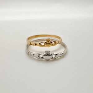 14K Gold Dainty Claddagh Ring: Irish Love & Friendship