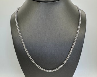 14K White Gold Diamond-Cut Ice Chain - 3.2mm Link Chain