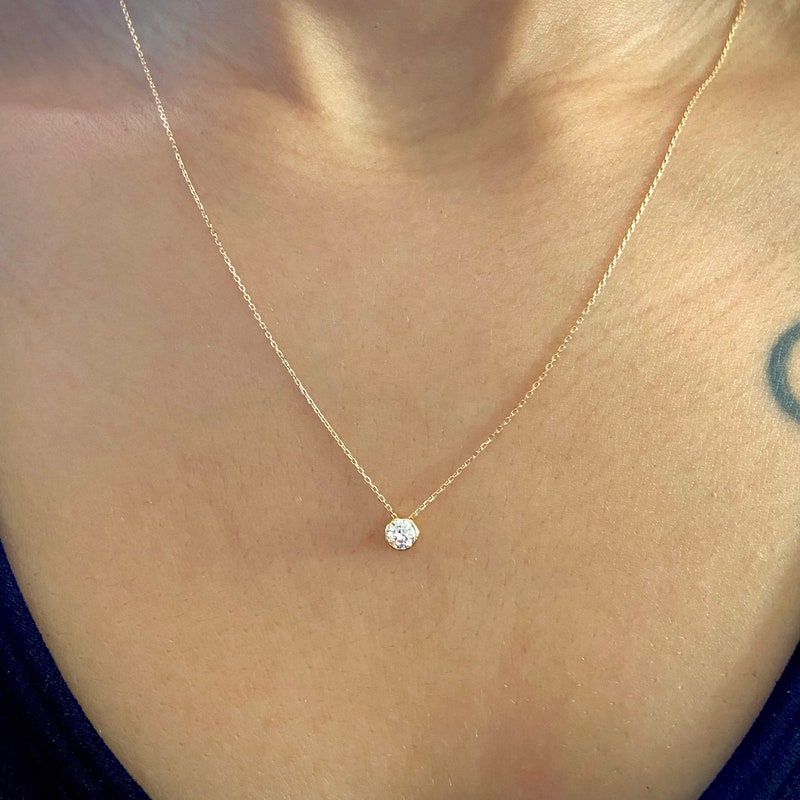 Medium Floating Diamond Necklace main image 0
