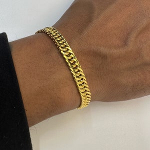 24K Curb Bracelet, Solid Gold Cuban Curb Link Bracelet, 7mm Bold 24K Heavy Curb Bracelet, 24K Bracelet, Gift for Husband, Gift for Boyfriend