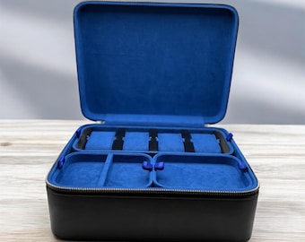 Large Jewelry & Watch Travel Case, Jewelry Collector Gift, Travel Jewelry Storage