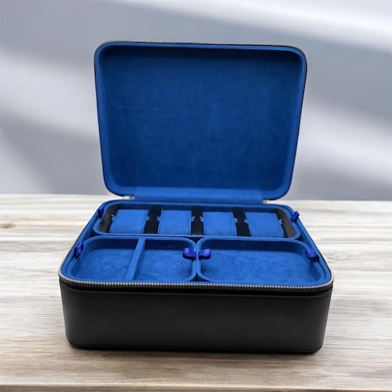 Large Jewelry & Watch Travel Case, Jewelry Collector Gift, Travel Jewelry Storage