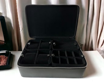 Deluxe Jewelry & Watch Case, Jewelry Travel Case, Large Watch and Jewelry Case, Gift for Jewelry Collector, Gift for Men