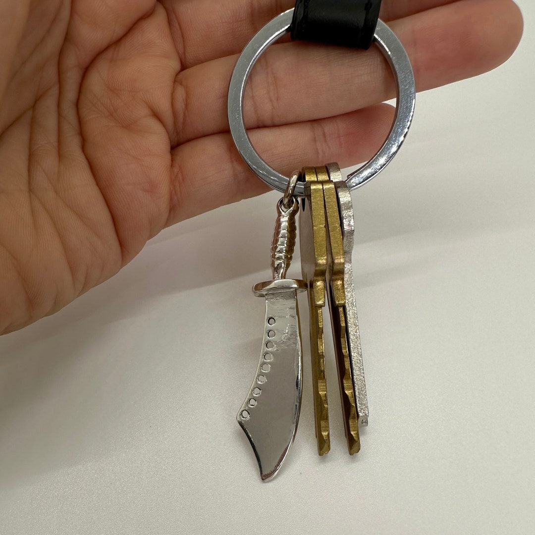 Sterling Silver Sword Keychain: Edgy Key Accessory - Etsy