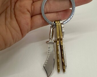 Silver Sword Keychain, Edgy Key Accessory, Unique Blade Backpack Keyring, Purse Accessory