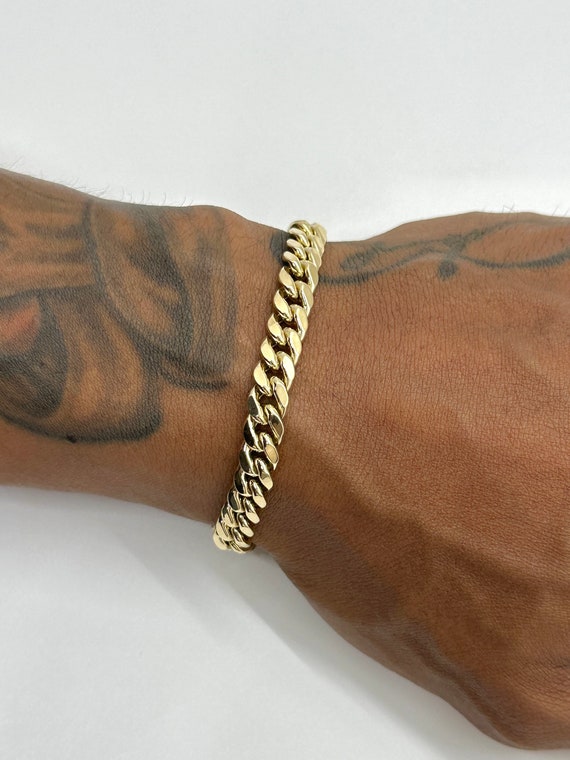 6.5mm Cuban Chain Bracelet, Gold Vermeil, Men's Bracelets