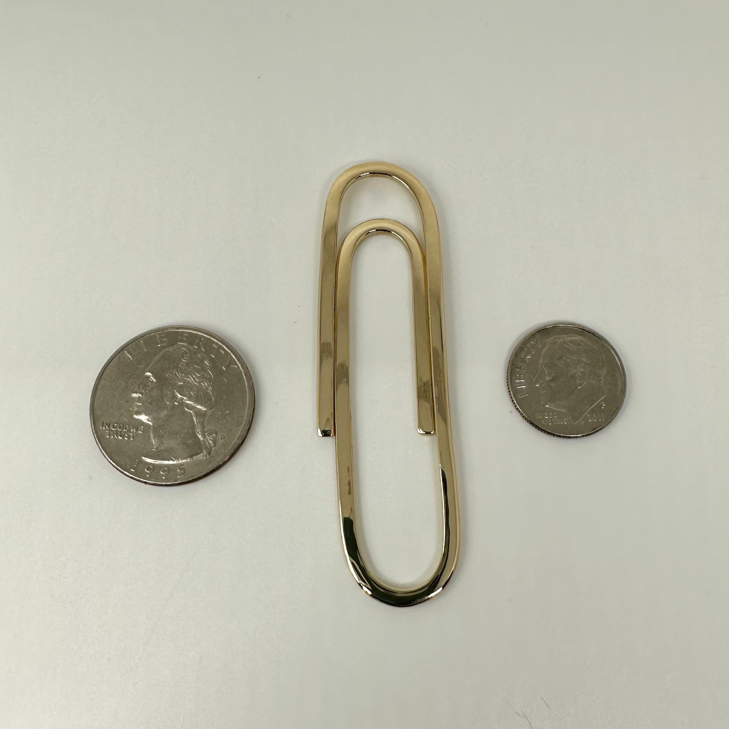 14K Solid Gold Paper Clip Money Clip, Heavy Cash Holder, Luxury Cash ...