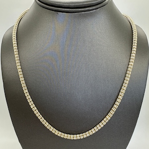 14K Ice Chain Two-Tone Gold, Diamond-Cut Ice Chain, 14K Fancy Link Chain, Two-tone Bling Chain, Versatile Gold Chain, Gift for Men or Women