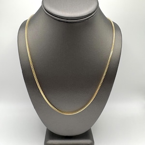 Solid 14K Franco Chain, Rounded Franco Link Chain, 2mm 14K Franco Necklace, 22” Round Link Franco Chain
