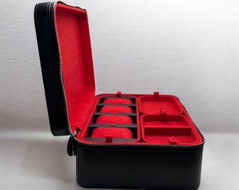 Jewelry & Watch Case Travel Case, Deluxe Jewelry Case, Large Watch and Jewelry Case, Gift for Jewelry Collector, Gift for Men and Women