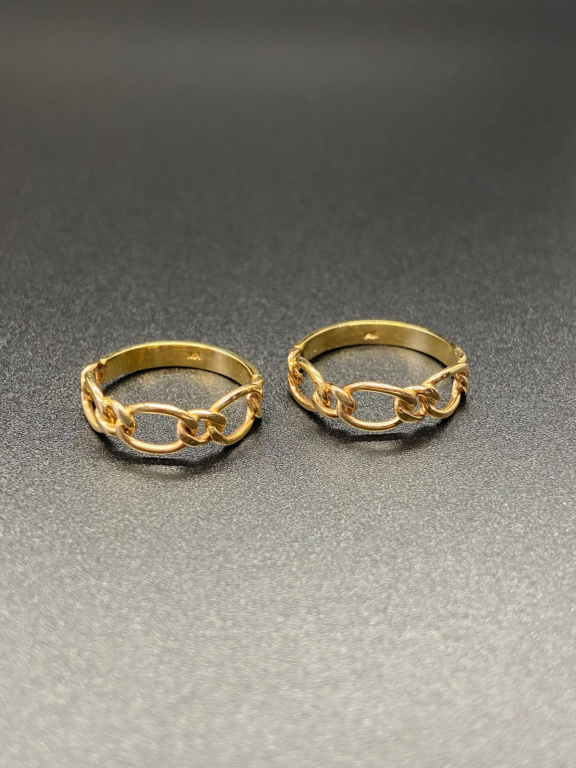 14K Gold Chain Link Ring: Minimalist Stacking Ring - Etsy