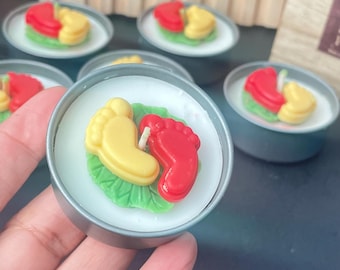 Handmade Lakshmi’s pagachinha : Godess Lakshmi’s feet candle to announce baby girls arrival or for Diwali Decor