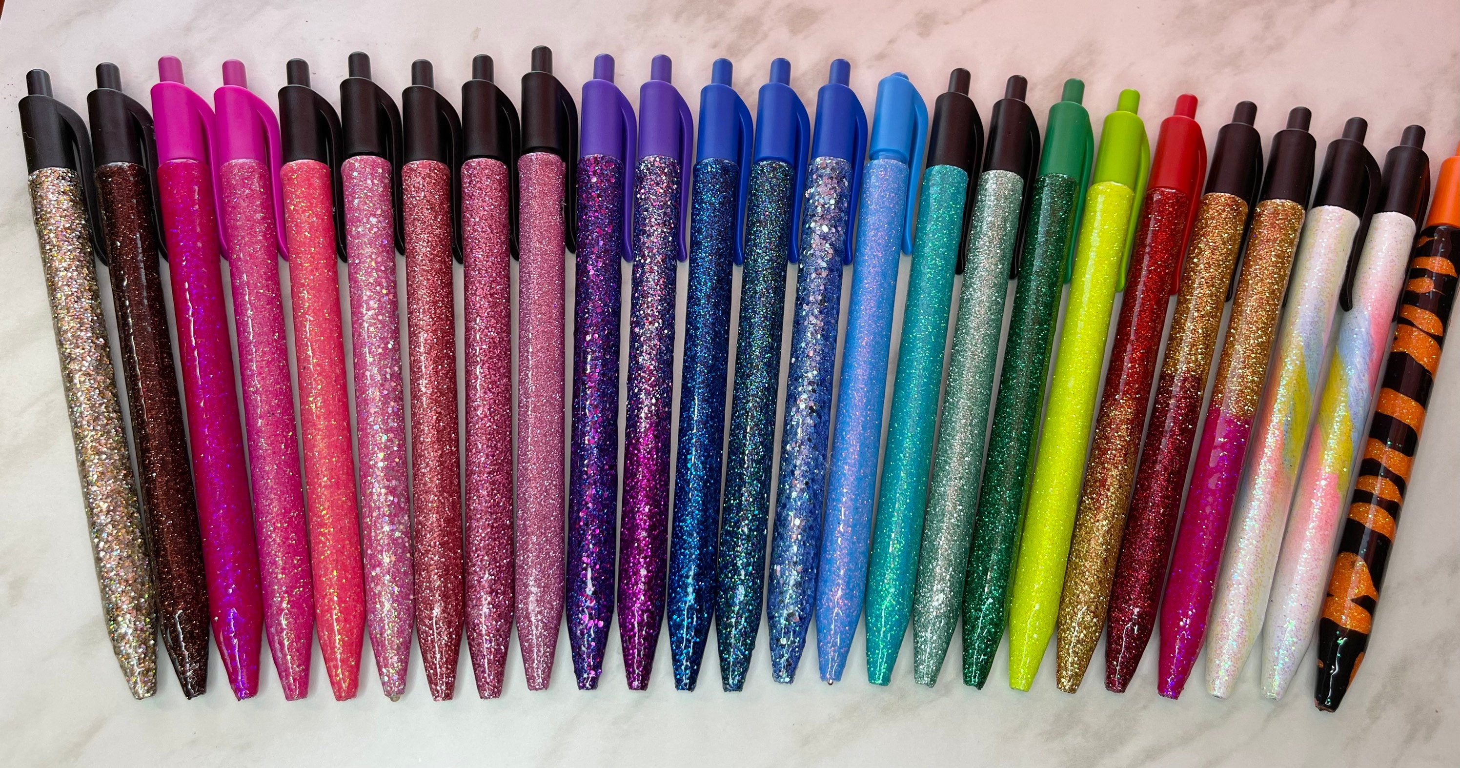 Custom inkjoy ballpoint pens Glitter pens with clip Etsy