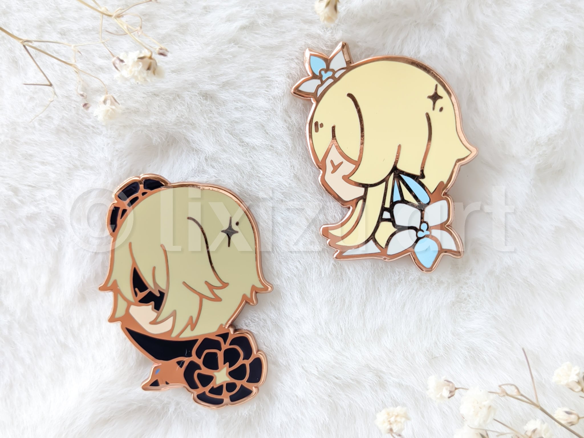 Genshin Impact Dainsleif & Lumine Female Traveler Enamel Pin - Etsy