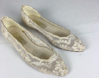 vintage flat wedding shoes