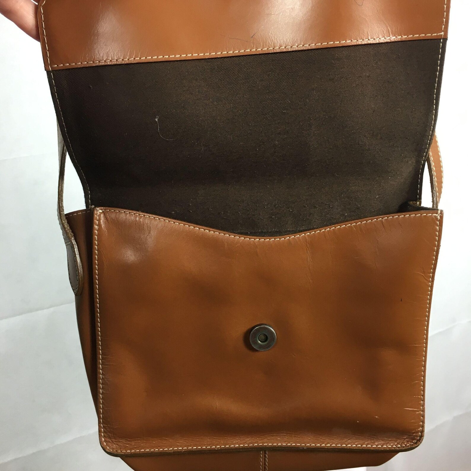 L.L. Bean Vintage 1980s Tan Leather Envelope Crossbody Bag | Etsy