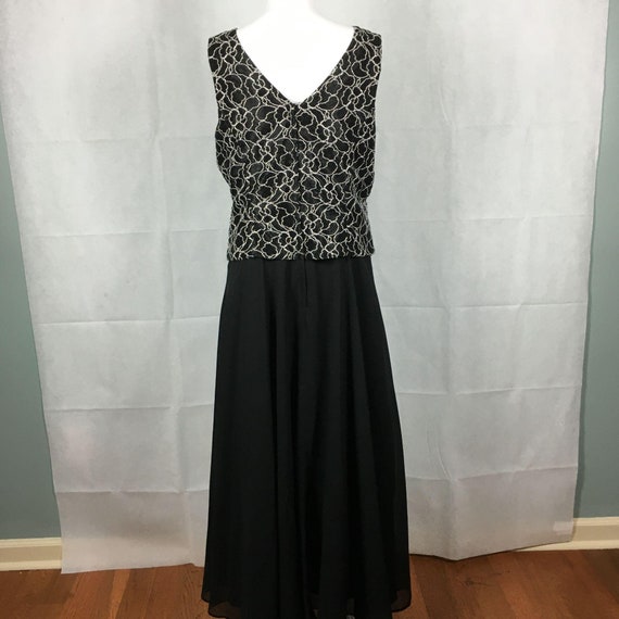 Scott Jessica McClintock Black Vintage Maxi Gown S