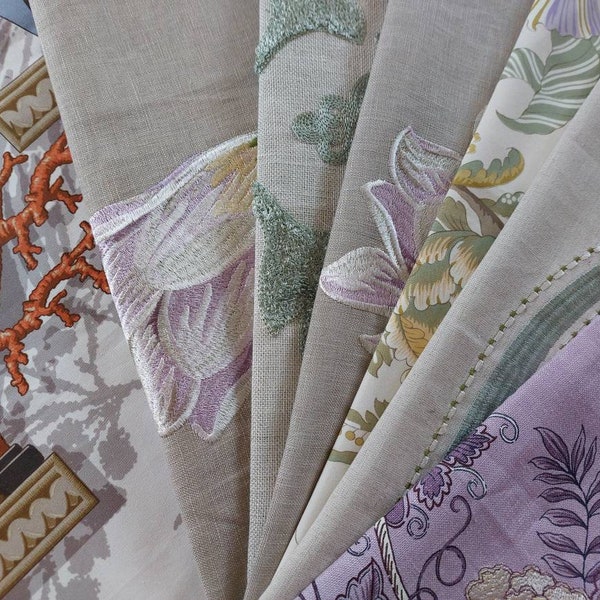 Manuel Canovas Fabric Selection-Manuel Canovas Cabinet de Curiosities,  Brahmane, Tatiana Fabric Craft Pack-Manuel Canovas Embroidered