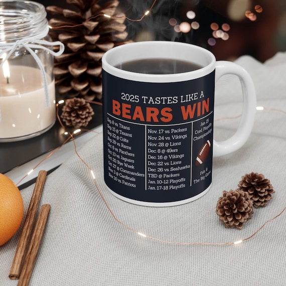 Chicago Bears 2025 Schedule Mug: Football Gift UK