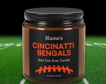 Cincinnati Bengals Candle: Personalized Football Fan Gift