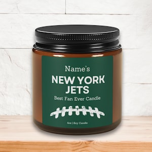 New York Jets personalisierte Kerze | Weihnachtsgeschenke, Weihnachtsgeschenk, Geschenk für Ihn, Fußballsportkerze, Glücksspieltagkerze