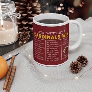 Arizona Cardinals 2025 Football Schedule Mug | Football Gift, Sports Mug, Game Day, Father&#39;s Day Present, Gift for Him, Birthday Gift
